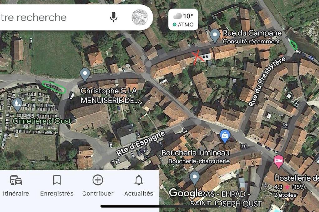 La Petite Ourse Maison De Village A Oust Bagian luar foto